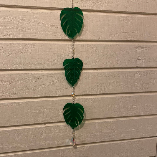 Monstera Leaf Trio Sun Catcher