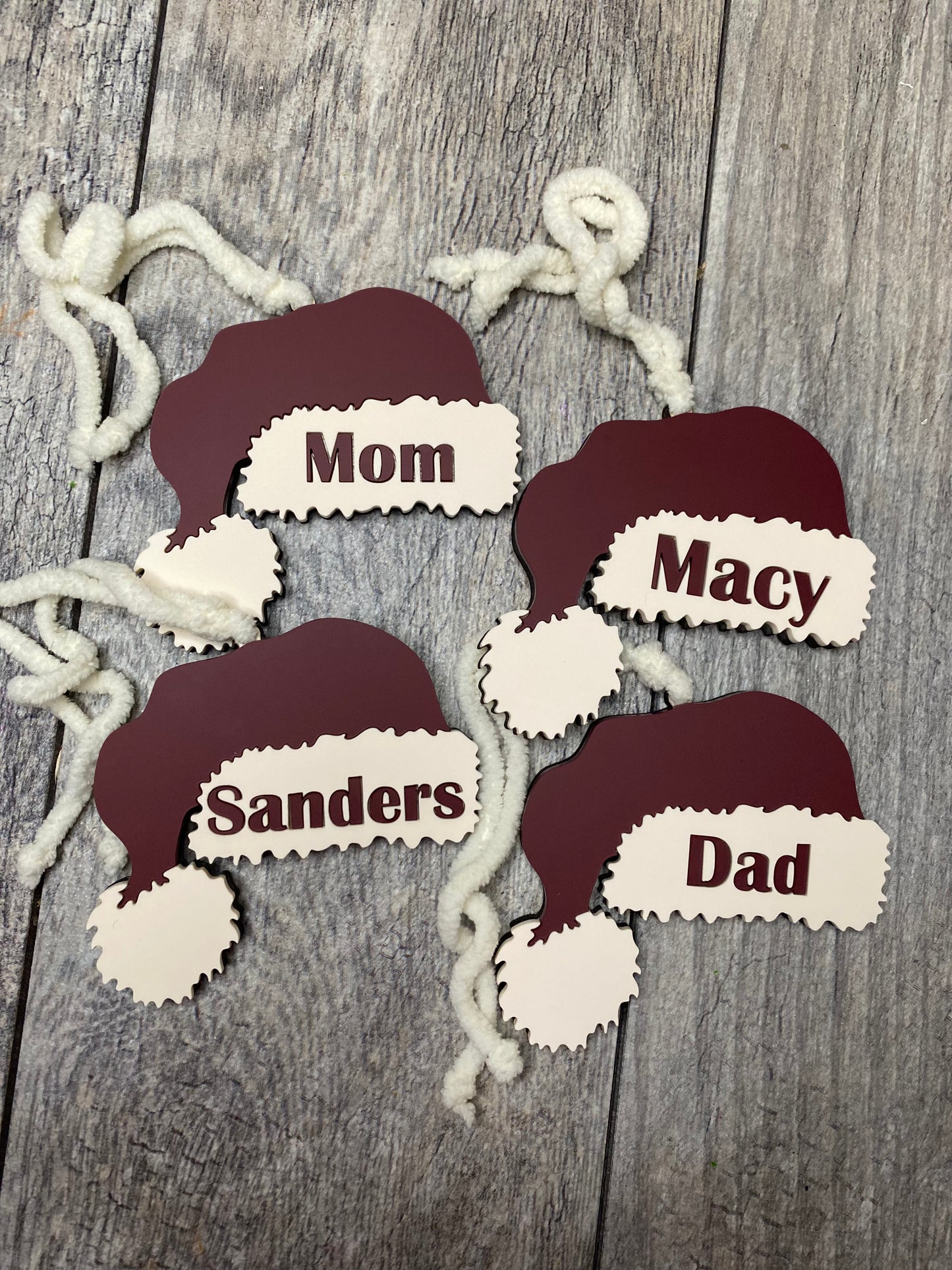 Custom Santa Hat Stocking Tags