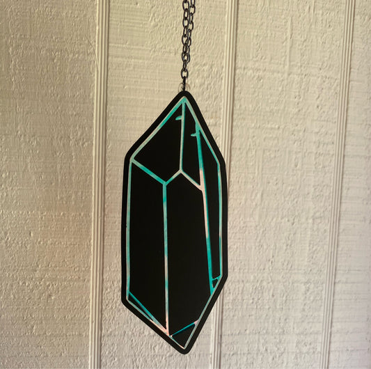 6” Crystal Rainbow and Black Suncatcher