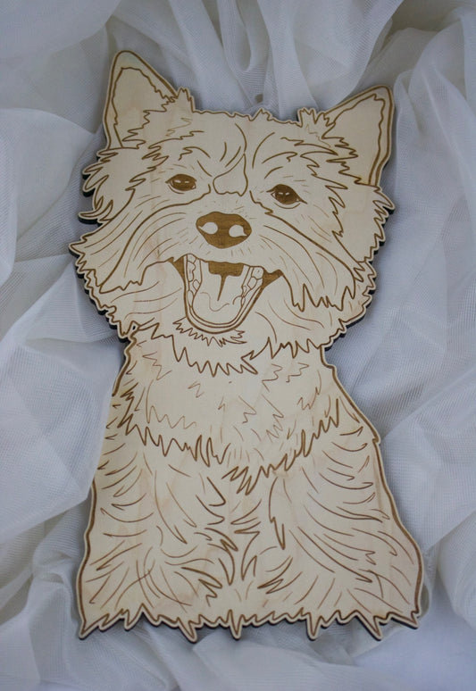 Dogs: 12” Yorkie Wooden Wall Hanging