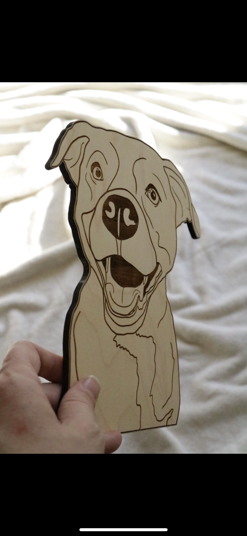 Dogs: 8” Pitbull Wooden Wall Hanging