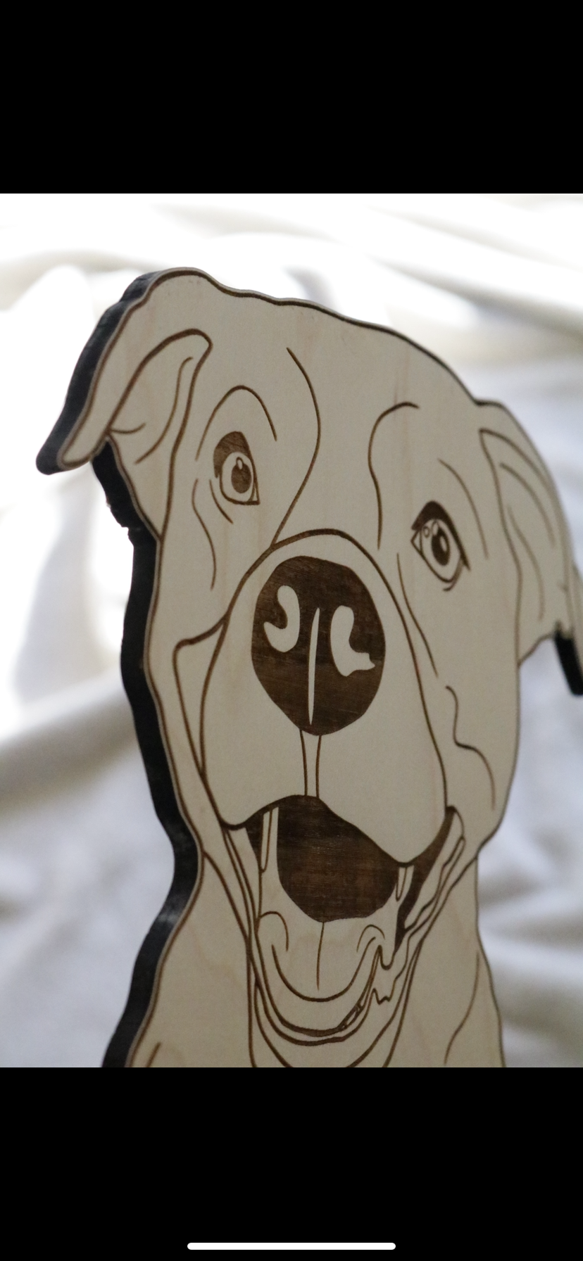 Dogs: 8” Pitbull Wooden Wall Hanging