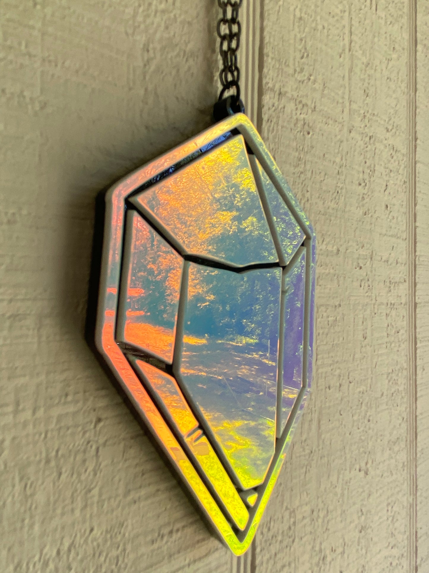 4” Crystal Full Dawn Prism on Black