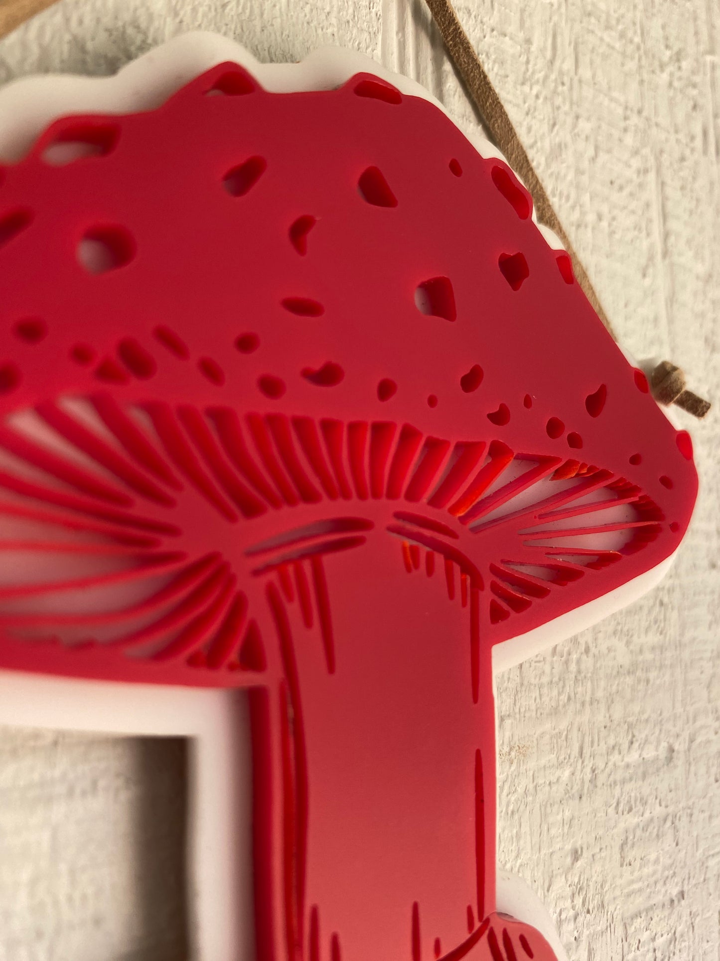 SALE: 6” Red Amanita Acrylic Wall Hanging