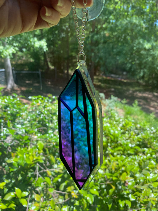 6” Crystal Black Outline on Rainbow Suncatcher