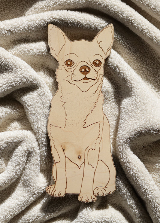 Dogs: 8” Chihuahua Wooden Wall Hanging