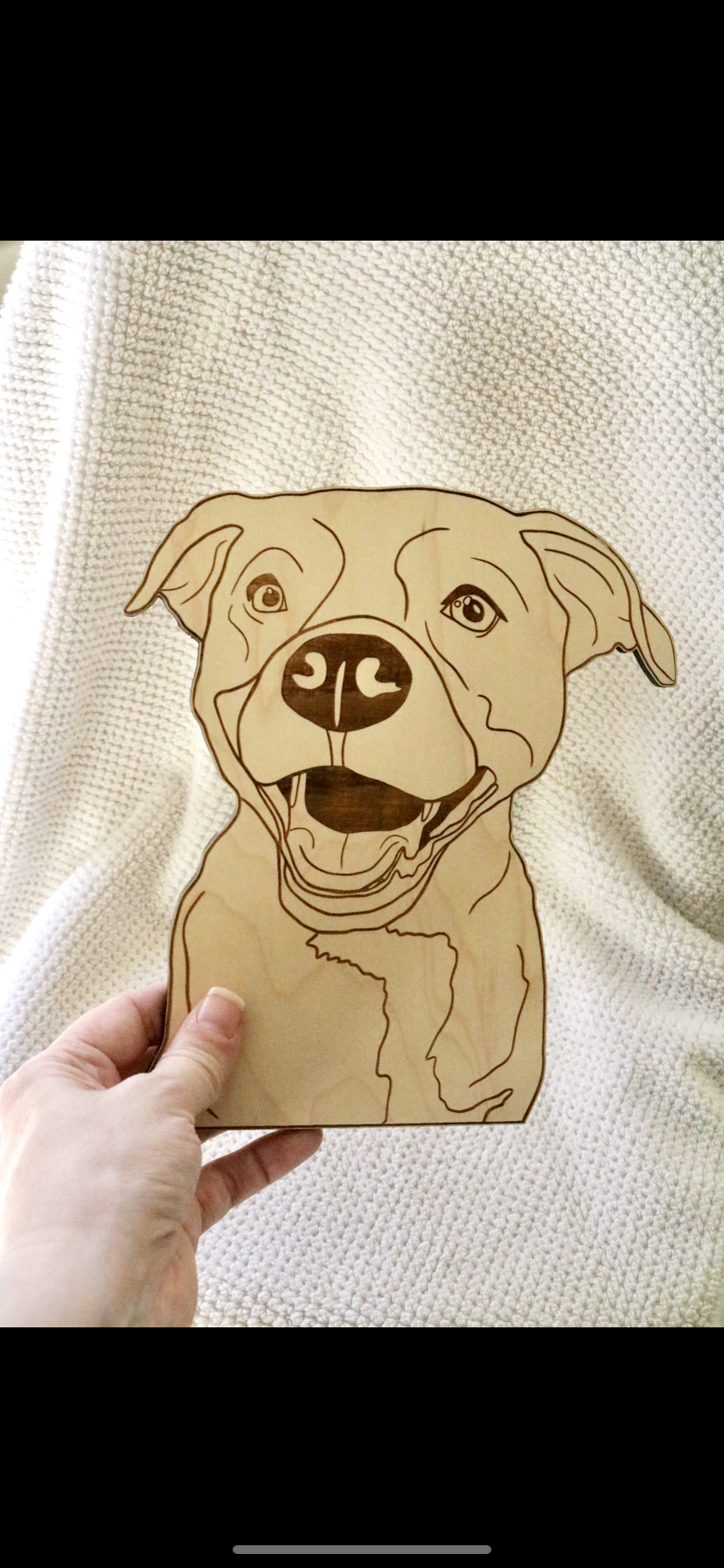 Dogs: 8” Pitbull Wooden Wall Hanging