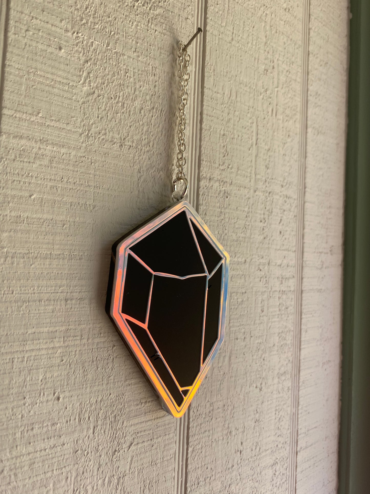 4” Crystal Dawn Prism + Matte Black Inlay Wall Hanging