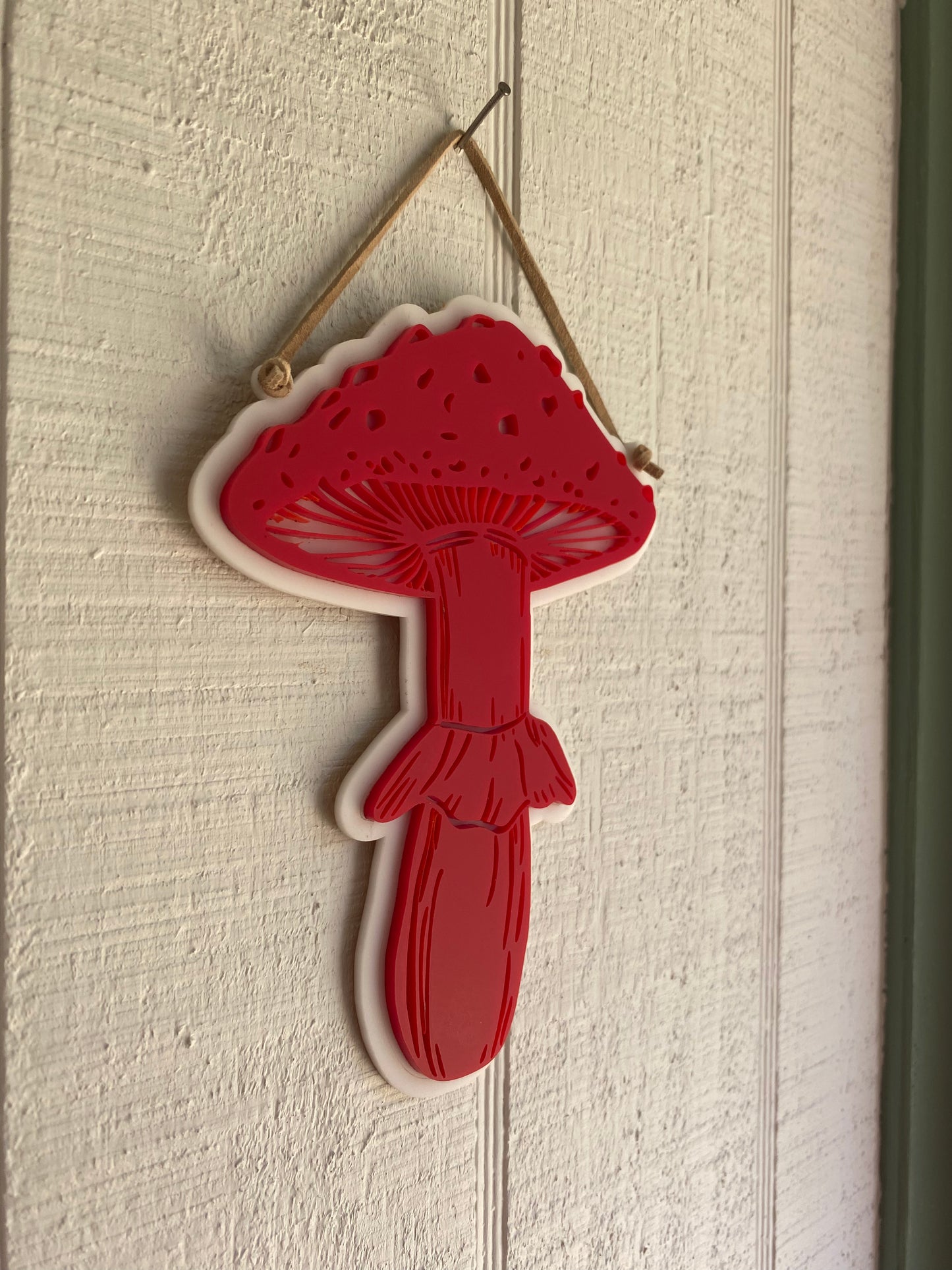 SALE: 6” Red Amanita Acrylic Wall Hanging