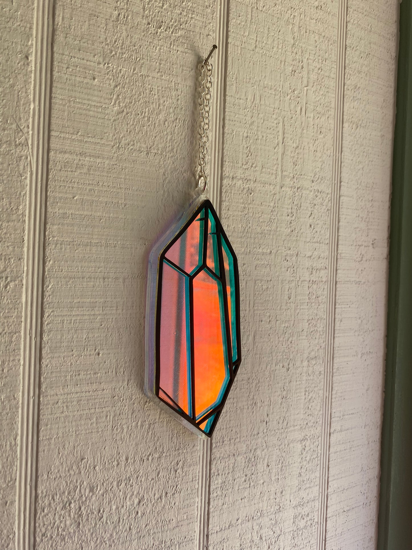 6” Crystal Black Outline on Rainbow Suncatcher