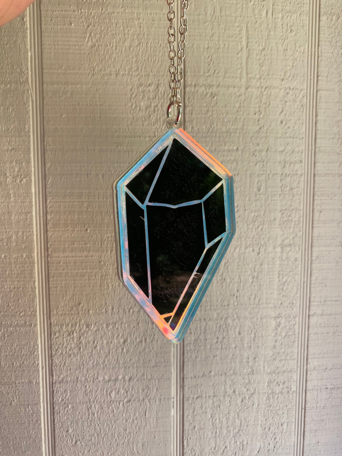 4” Crystal Dawn Prism + Matte Black Inlay Wall Hanging