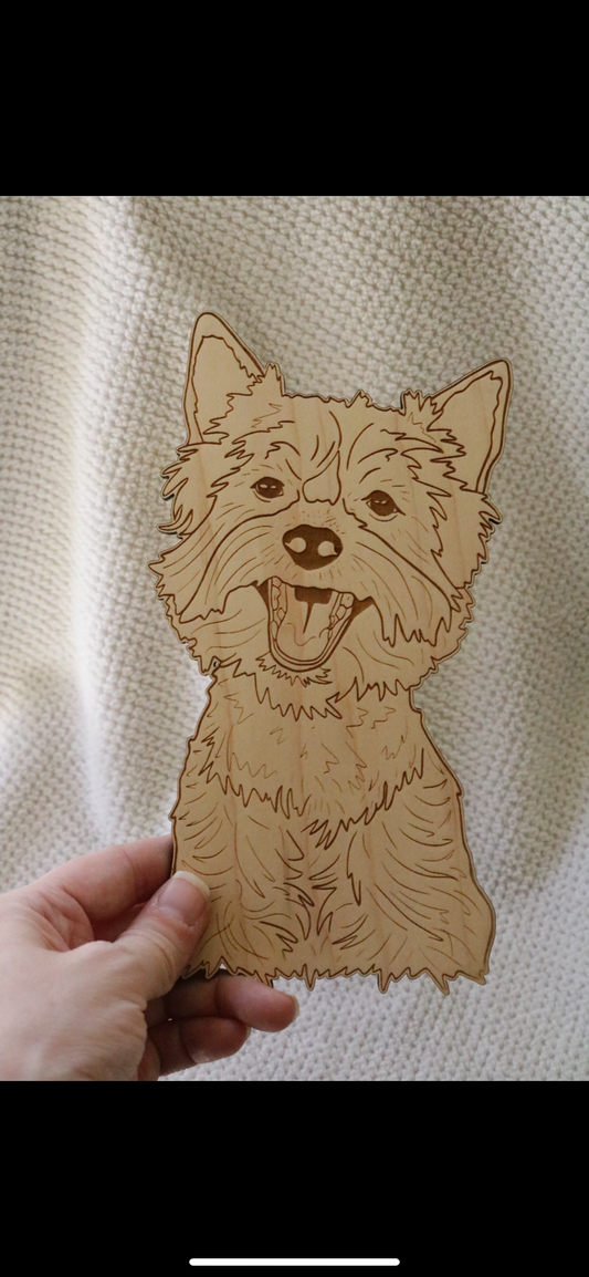 Dogs: 8” Yorkie Wooden Wall Hanging