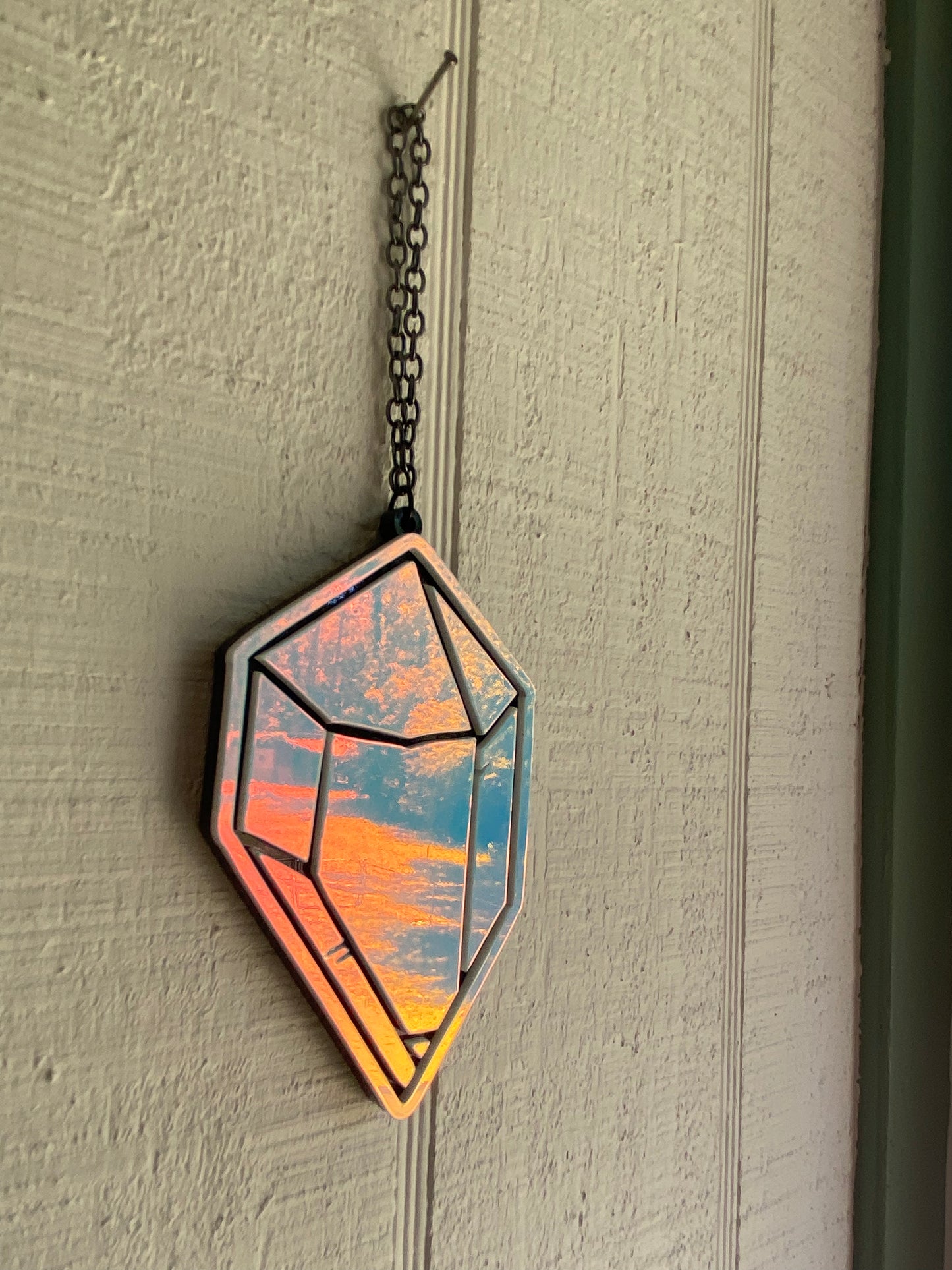 4” Crystal Full Dawn Prism on Clear Suncatcher