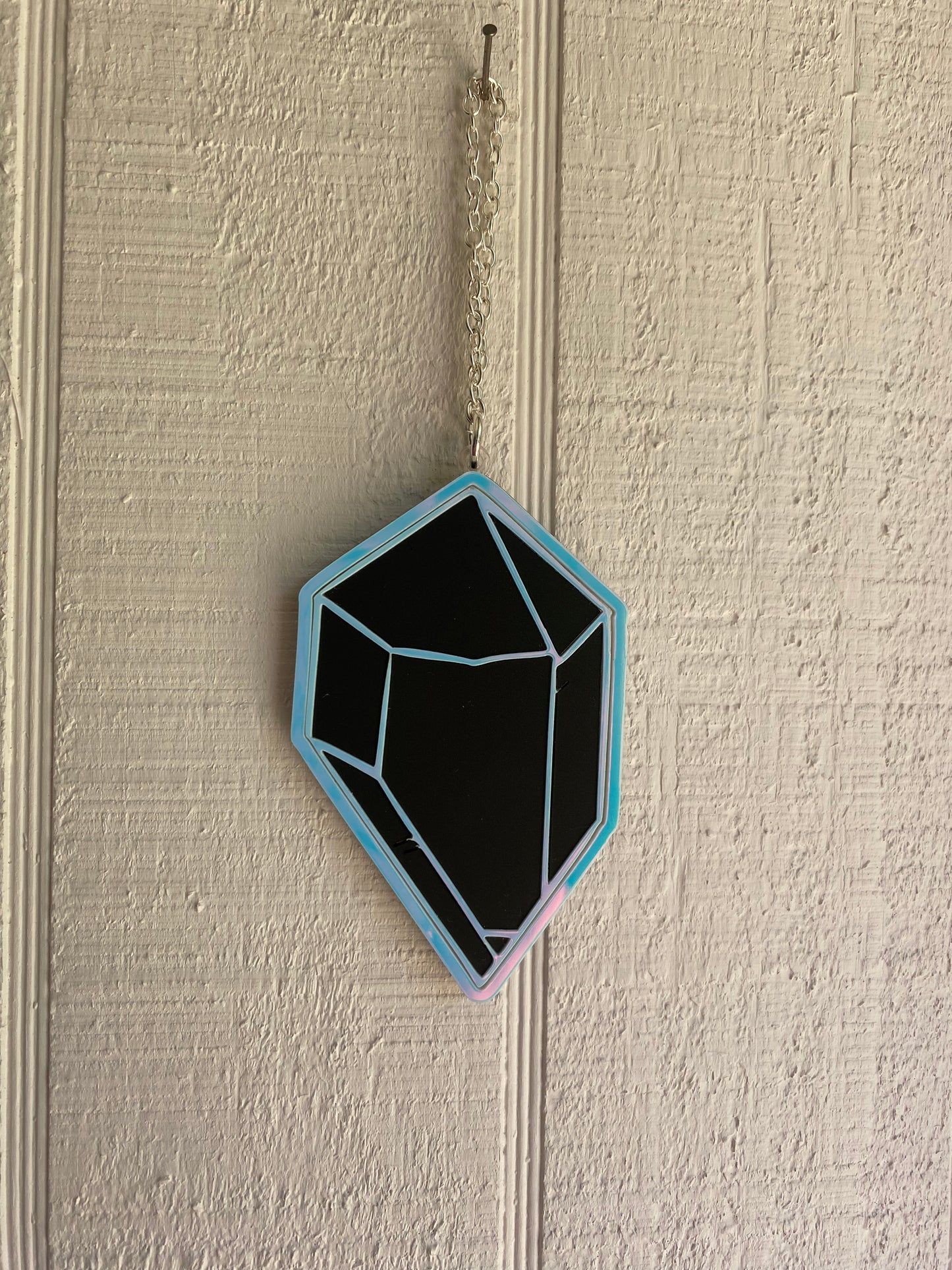 4” Crystal Dawn Prism + Matte Black Inlay Wall Hanging