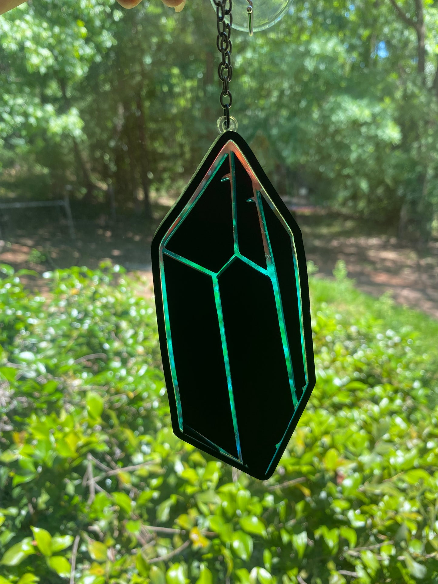 6” Crystal Rainbow and Black Suncatcher