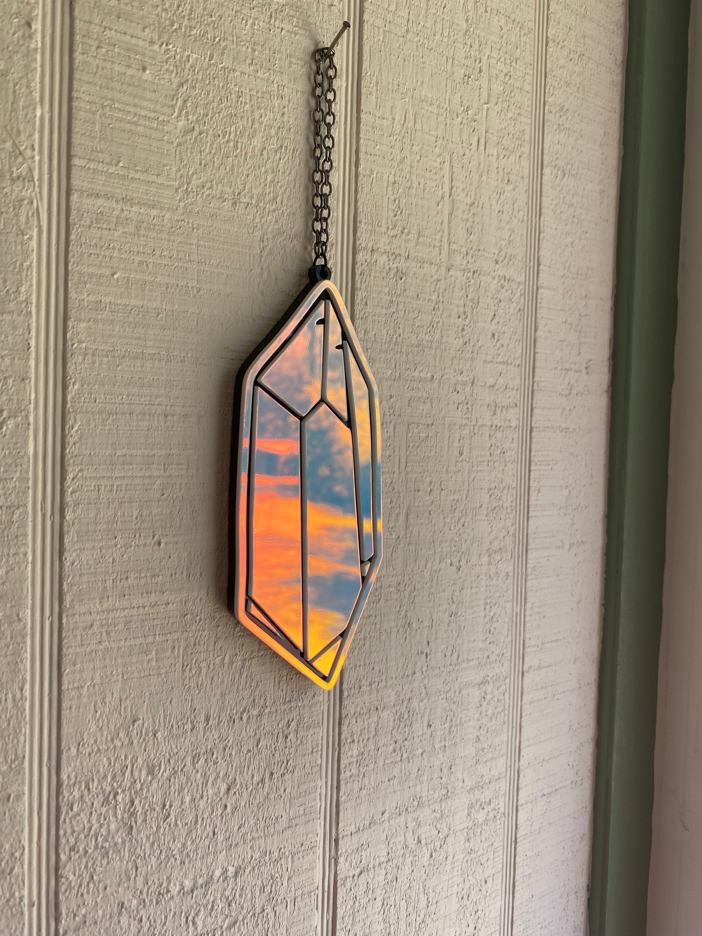 6” Crystal Dawn Prism on Black Wall Hanger