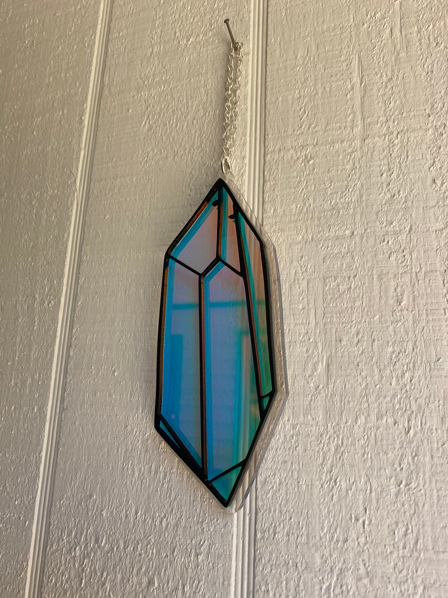 6” Crystal Black Outline on Rainbow Suncatcher