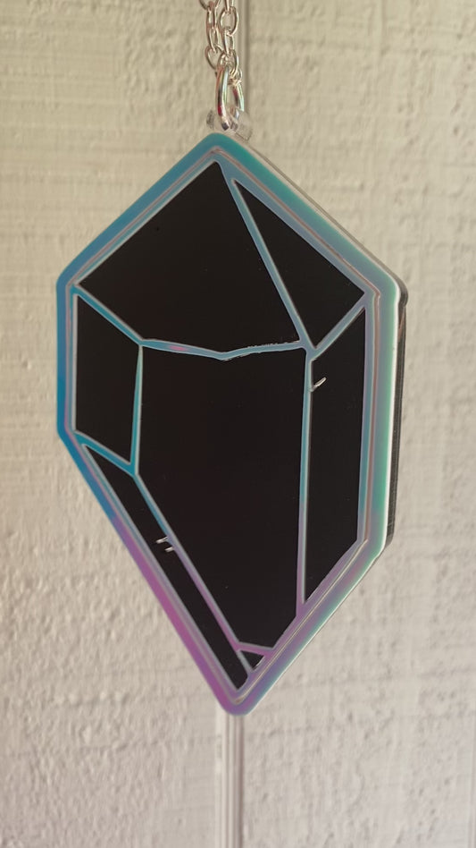 4” Crystal Dawn Prism + Matte Black Inlay Wall Hanging